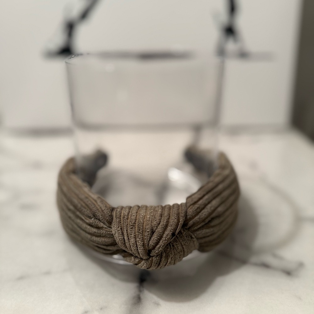 Lele Sadoughi Olive Corduroy Knotted Headband